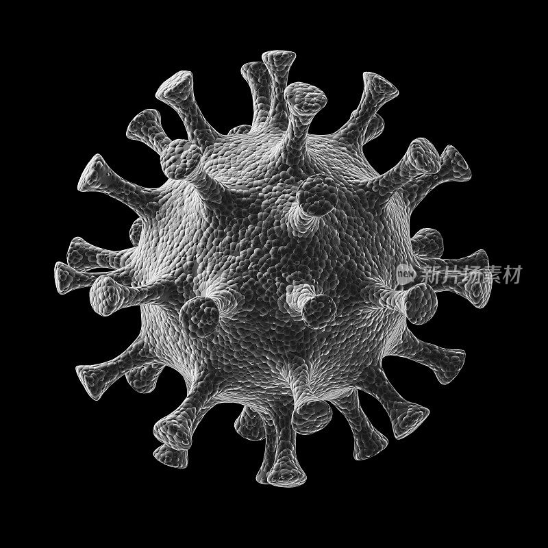 冠状病毒2019-nCov显微镜病毒特写。3 d渲染。